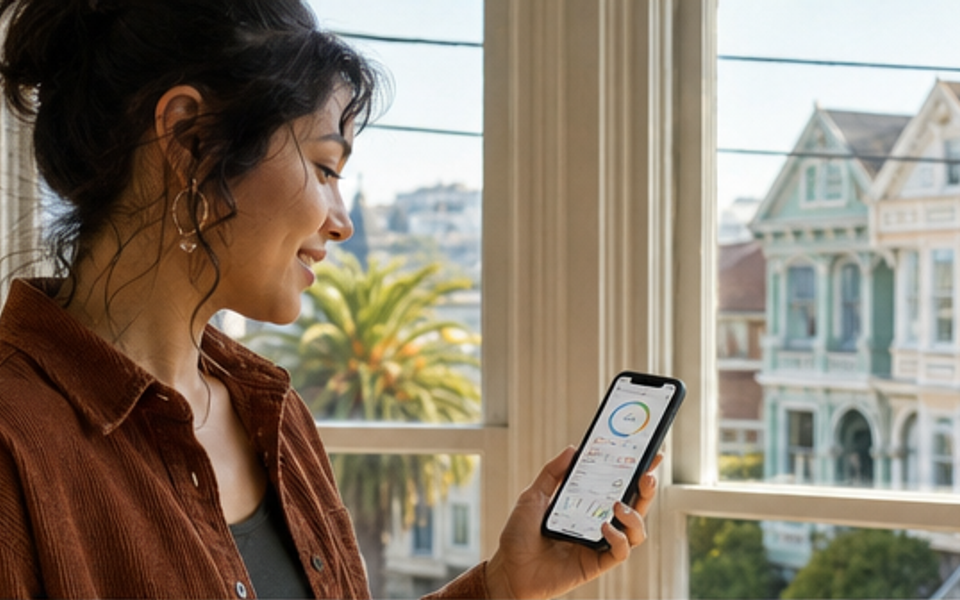 Resident checks home energy use